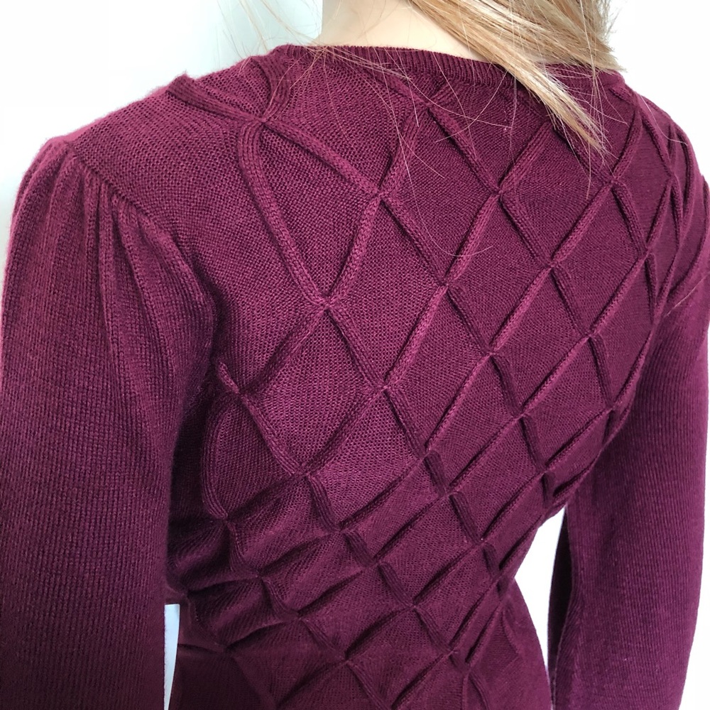 NWT Dress Barn Maroon Sweater Dress L Knee Length - Picture 7 of 8